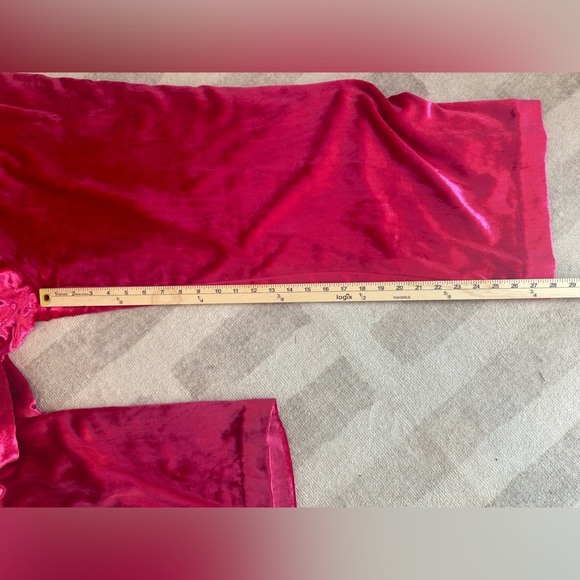Anthropologie Maeve Anastacia Velvet Wide Leg Pant in Pink (Size M) - Picture 11 of 11